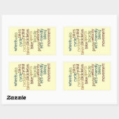 Sticker Rectangulaire nuage de mot de bicyclette (Feuille)