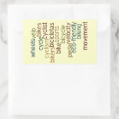 Sticker Rectangulaire nuage de mot de bicyclette (Sac)