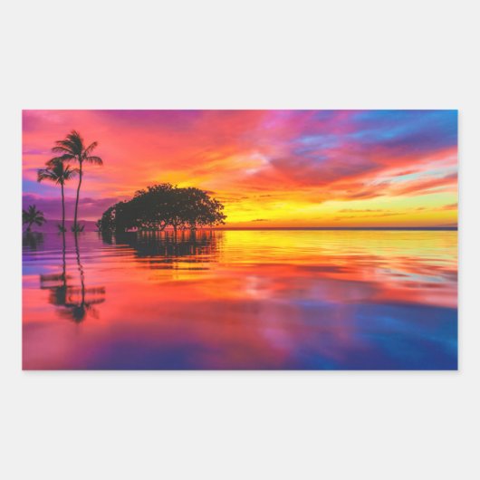 Sticker Rectangulaire Nuages majestueux et réflexion (Devant)