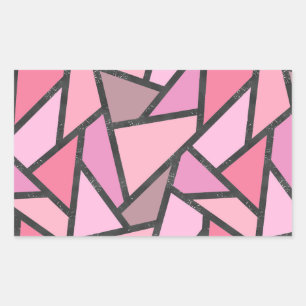 Sticker Rectangulaire Nuances de motif en vitrail de corail