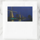 Sticker Rectangulaire Nuit à Kinderdijk (Sac)