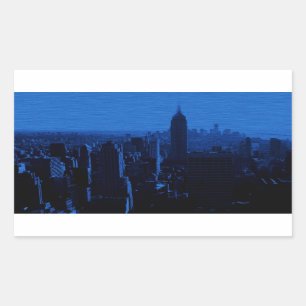 Sticker Rectangulaire Nuit bleue à New York