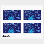 Sticker Rectangulaire Nuit de Noël neige (Feuille)