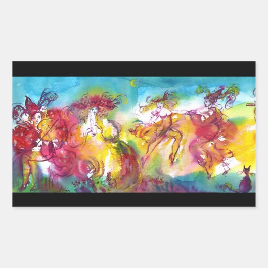 Sticker Rectangulaire NUIT DU CARNAVAL / Mascarade vénitienne, Musique d (Devant)