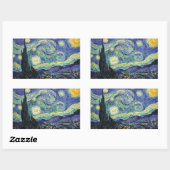 Sticker Rectangulaire Nuit étoilée par van Gogh (Feuille)
