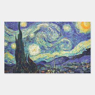 Sticker Rectangulaire Nuit étoilée par van Gogh