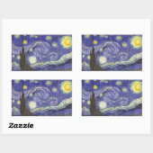 Sticker Rectangulaire Nuit étoilée par Vincent van Gogh (Feuille)