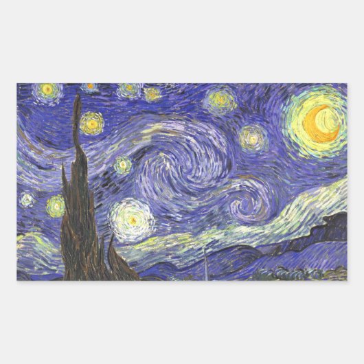 Sticker Rectangulaire Nuit étoilée par Vincent van Gogh (Devant)
