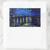 Sticker Rectangulaire Nuit étoilée sur le Rhône Van Gogh Art (Sac)