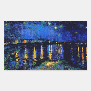 Sticker Rectangulaire Nuit étoilée sur le Rhône Van Gogh Art