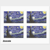 Sticker Rectangulaire Nuit étoilée, Vincent Van Gogh. (Feuille)