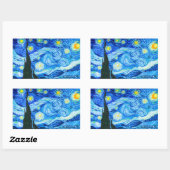 Sticker Rectangulaire Nuit Van Gogh Starry (Feuille)