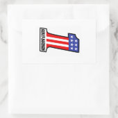 Sticker Rectangulaire Number One Sticker, Red, White and Blue (Sac)