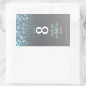 Sticker Rectangulaire Numéro de table bleu gris mariage vin personnalisé (Sac)