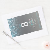 Sticker Rectangulaire Numéro de table bleu gris mariage vin personnalisé (Enveloppe)