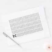 Sticker Rectangulaire Numéro Pi 1000 Premiers Chiffres | Symbole mathéma (Enveloppe)