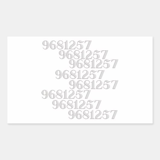 Sticker Rectangulaire Numéros Grabovoi 9681257 (Devant)