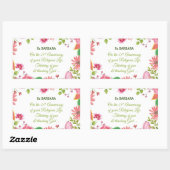 Sticker Rectangulaire Nun Religieux 25e Anniversaire Fleurs aquarelles (Feuille)