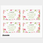 Sticker Rectangulaire Nun Religious 75e Anniversaire Fleurs aquarelles (Feuille)