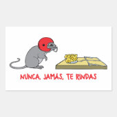 Sticker Rectangulaire Nunca jamas te rindas (Devant)