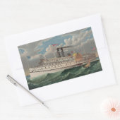 Sticker Rectangulaire NY Voyage Grand Paddlewheel Bateau à vapeur Le Pèl (Enveloppe)