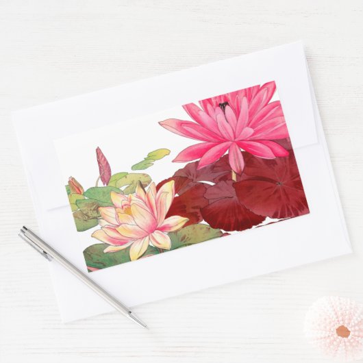 Sticker Rectangulaire Nymphaea lotus, (Enveloppe)