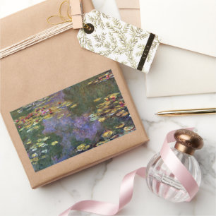 Sticker Rectangulaire Nymphéas par Claude Monet, Art de la nature vintag