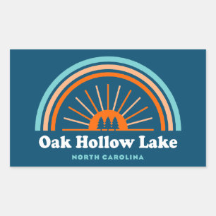Sticker Rectangulaire Oak Hollow Lake Caroline du Nord Rainbow