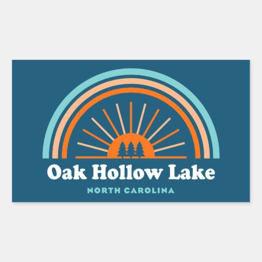 Sticker Rectangulaire Oak Hollow Lake Caroline du Nord Rainbow (Devant)