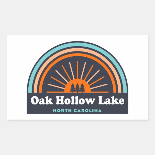 Sticker Rectangulaire Oak Hollow Lake Caroline du Nord Rainbow (Devant)