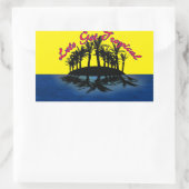 Sticker Rectangulaire Oasis tropicale : Obtenons Tropical (Sac)