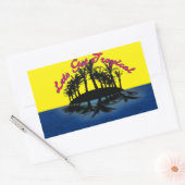 Sticker Rectangulaire Oasis tropicale : Obtenons Tropical (Enveloppe)