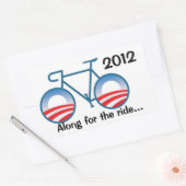 Sticker Rectangulaire Obama 2012 Bike - Along for the ride... (Enveloppe)