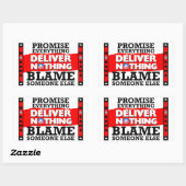 Sticker Rectangulaire Obama : Promettez Tout, N'Offrez Rien ! (Feuille)
