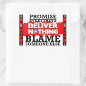 Sticker Rectangulaire Obama : Promettez Tout, N'Offrez Rien ! (Sac)