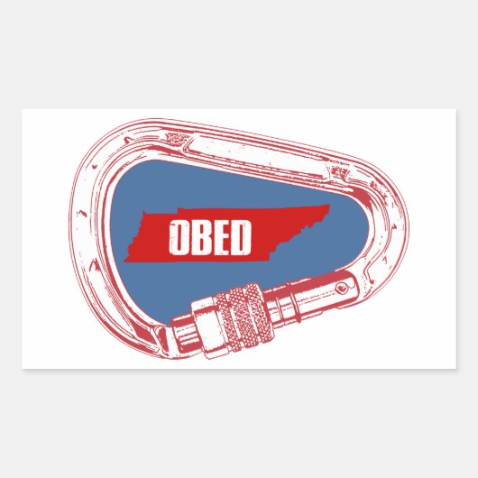 Sticker Rectangulaire Obed Escalade Carabiner (Devant)
