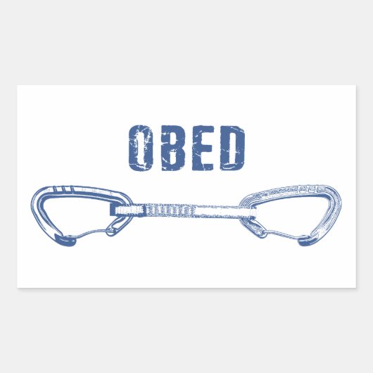 Sticker Rectangulaire Obed Rock Climbing Quickdraw (Devant)