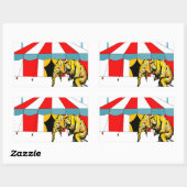 Sticker Rectangulaire Objets souvenirs du cirque en mémoire des éléphant (Feuille)