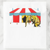 Sticker Rectangulaire Objets souvenirs du cirque en mémoire des éléphant (Sac)