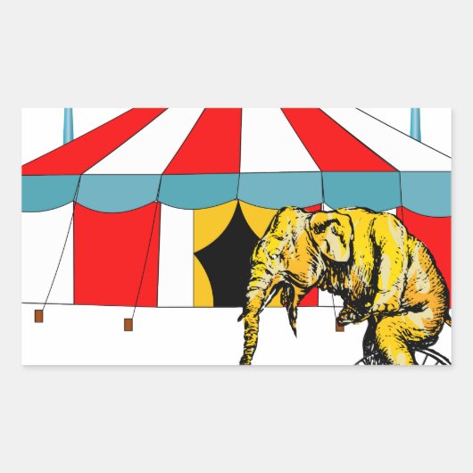 Sticker Rectangulaire Objets souvenirs du cirque en mémoire des éléphant (Devant)
