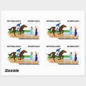 Sticker Rectangulaire Obtenir de la chance au Kentucky (Feuille)