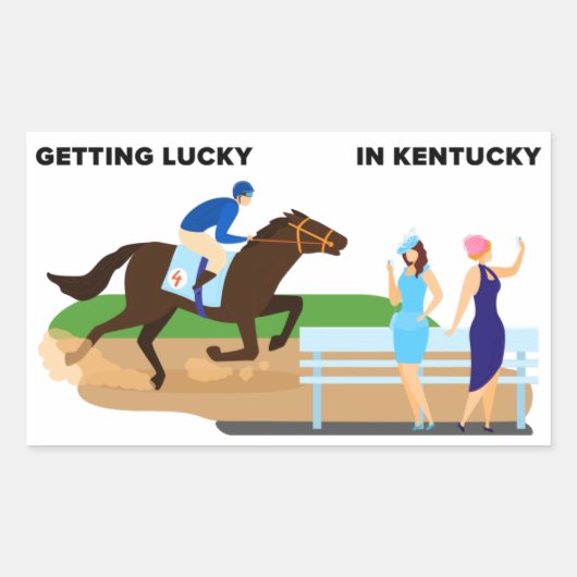 Sticker Rectangulaire Obtenir de la chance au Kentucky (Devant)