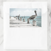 Sticker Rectangulaire Océan côtier Pélican (Sac)