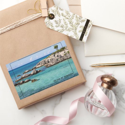 Sticker Rectangulaire Océan paisible des Bermudes (Cadeaux)