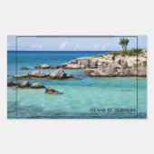 Sticker Rectangulaire Océan paisible des Bermudes (Devant)
