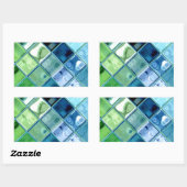 Sticker Rectangulaire Ocean Teal Glass (Feuille)