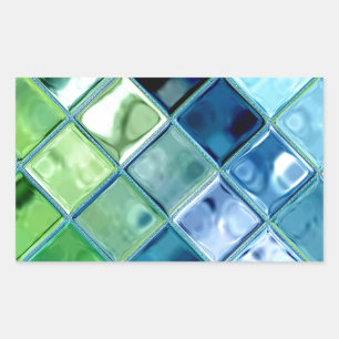 Sticker Rectangulaire Ocean Teal Glass