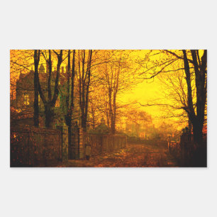 Sticker Rectangulaire Octobre Afterglow John Atkinson Grimshaw