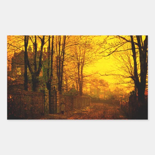 Sticker Rectangulaire Octobre Afterglow John Atkinson Grimshaw (Devant)