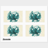 Sticker Rectangulaire Octopus vintage (Feuille)